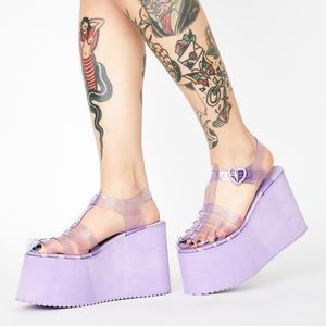 Sugar thrillz grape rush platform jelly sandals